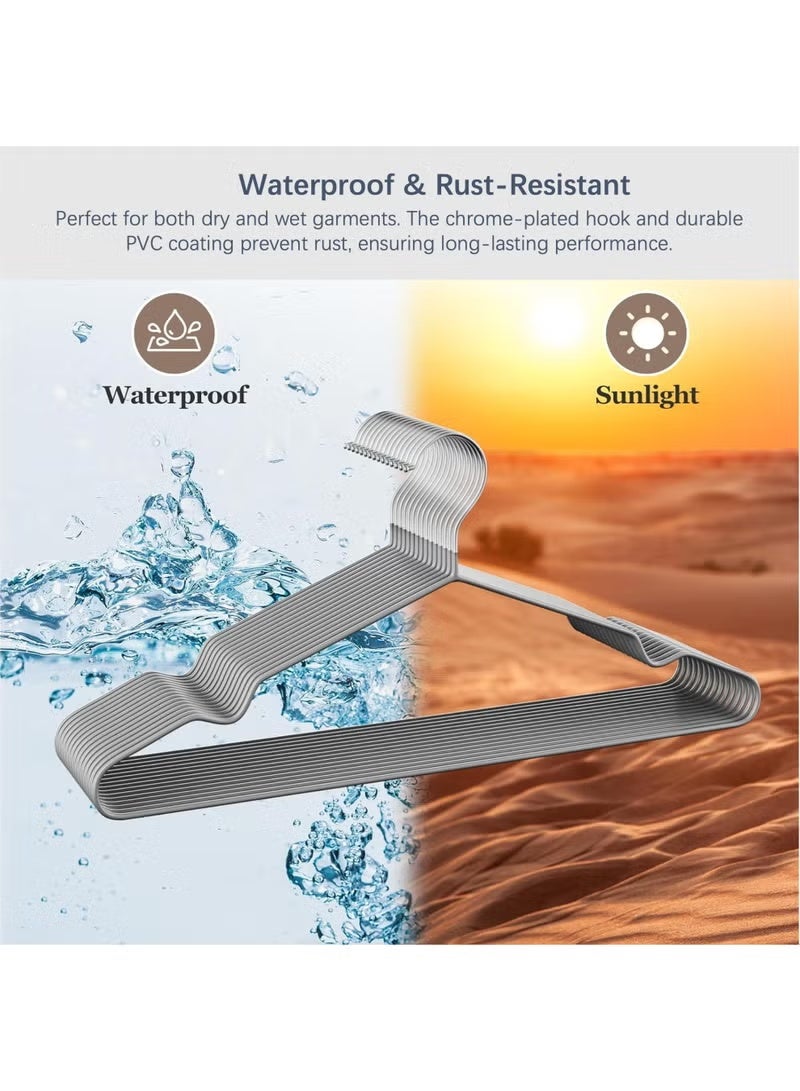 ZAYVA 100-Piece Non-Slip Hanger Set, Heavy Duty & Space Saving for Clothes - Grey - Image 5